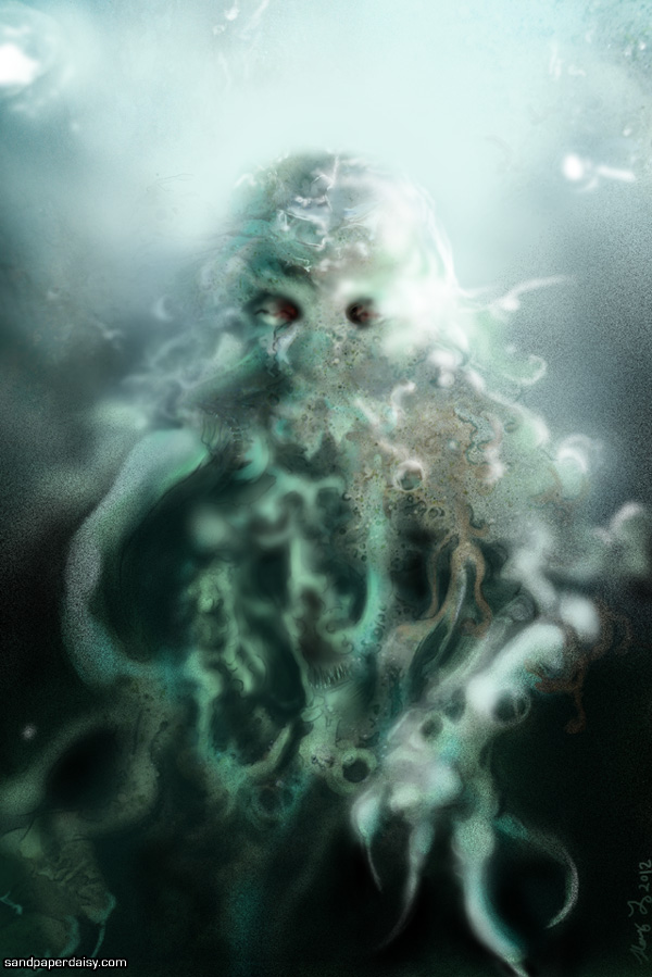 In his house at r'lyeh, dead cthulhu waits dreaming in this sinister undersea depiction of the Great Old One.