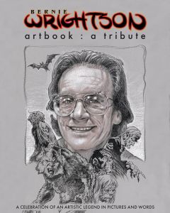 The current cover for the Bernie Wrightson artbook from printed in blood